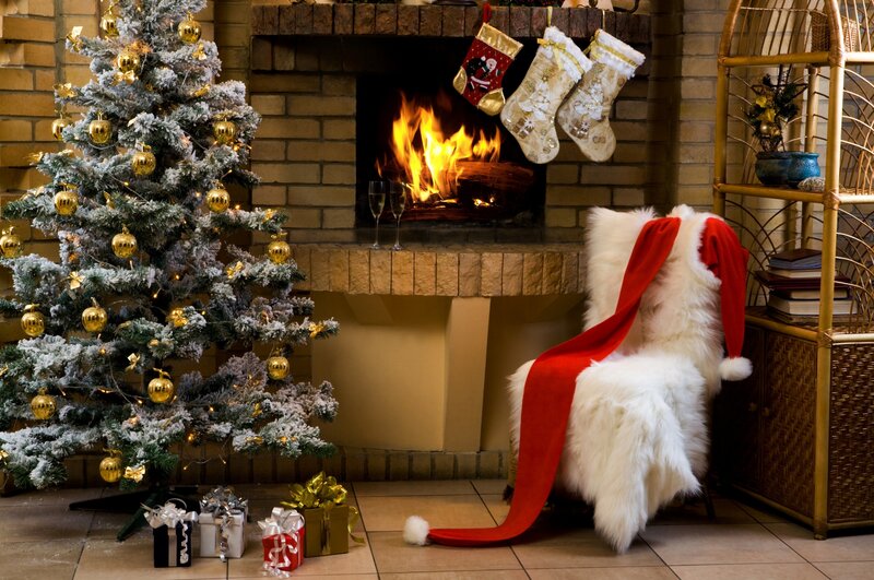 Santa's Chair by Fireplace