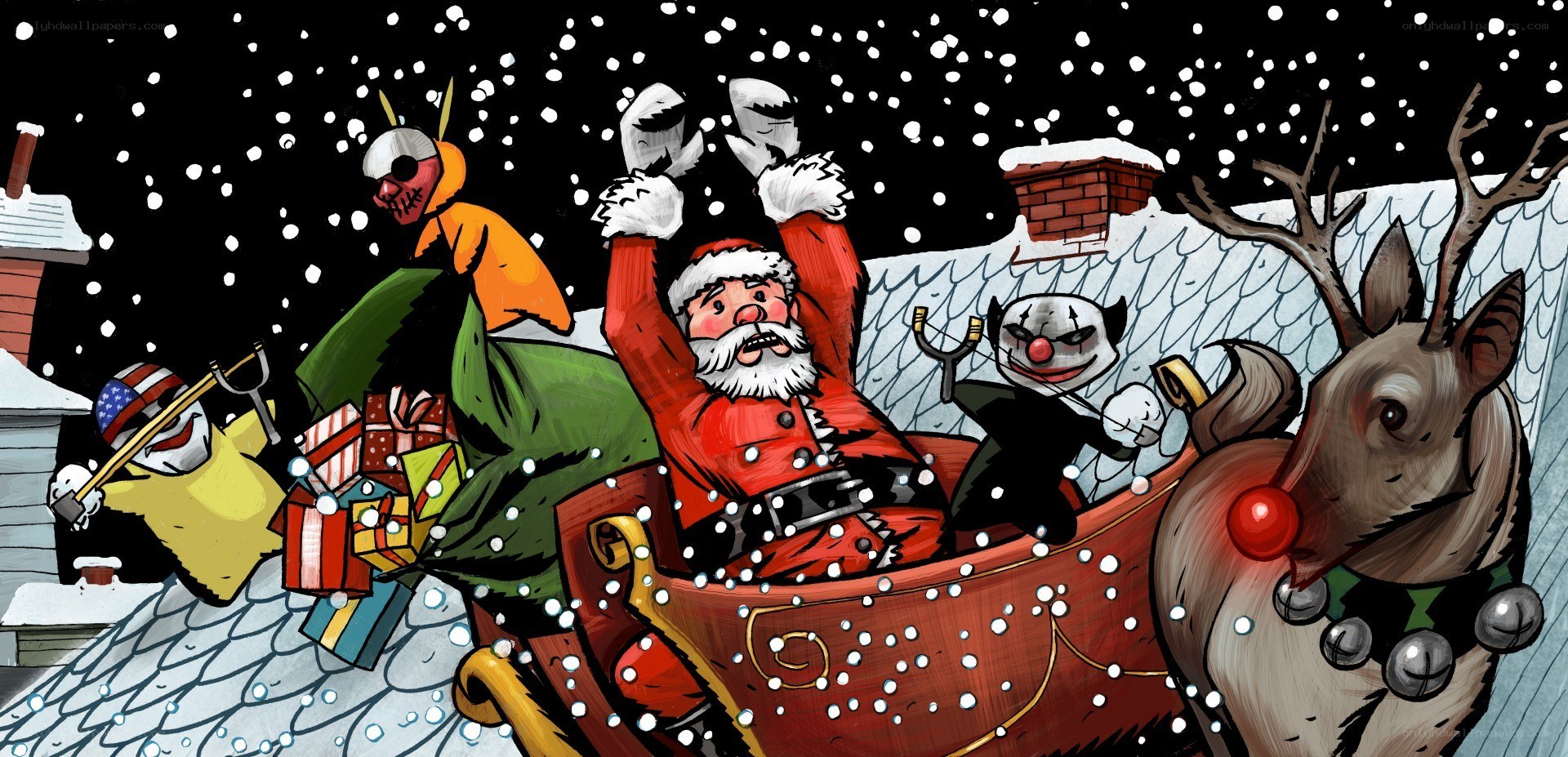 Santa's chaotic sleigh ride