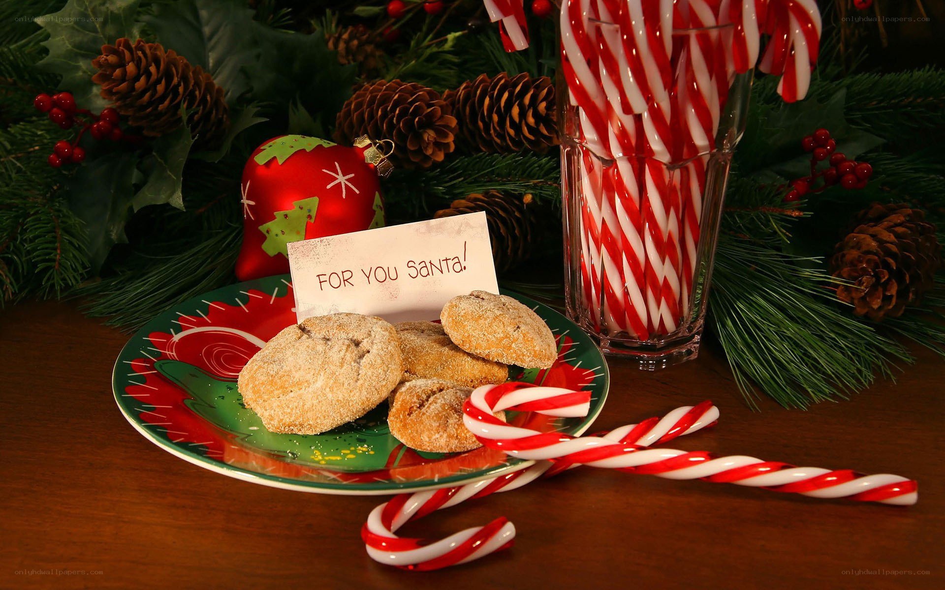 Santa's cookies and candy