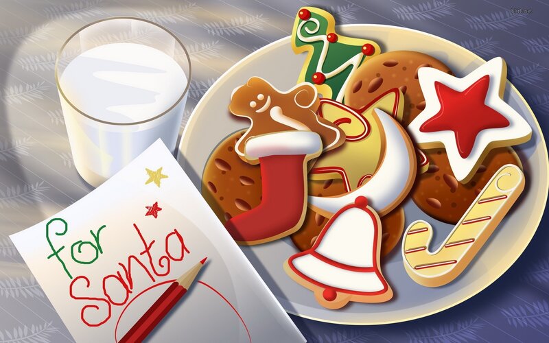 Santa's cookies and milk