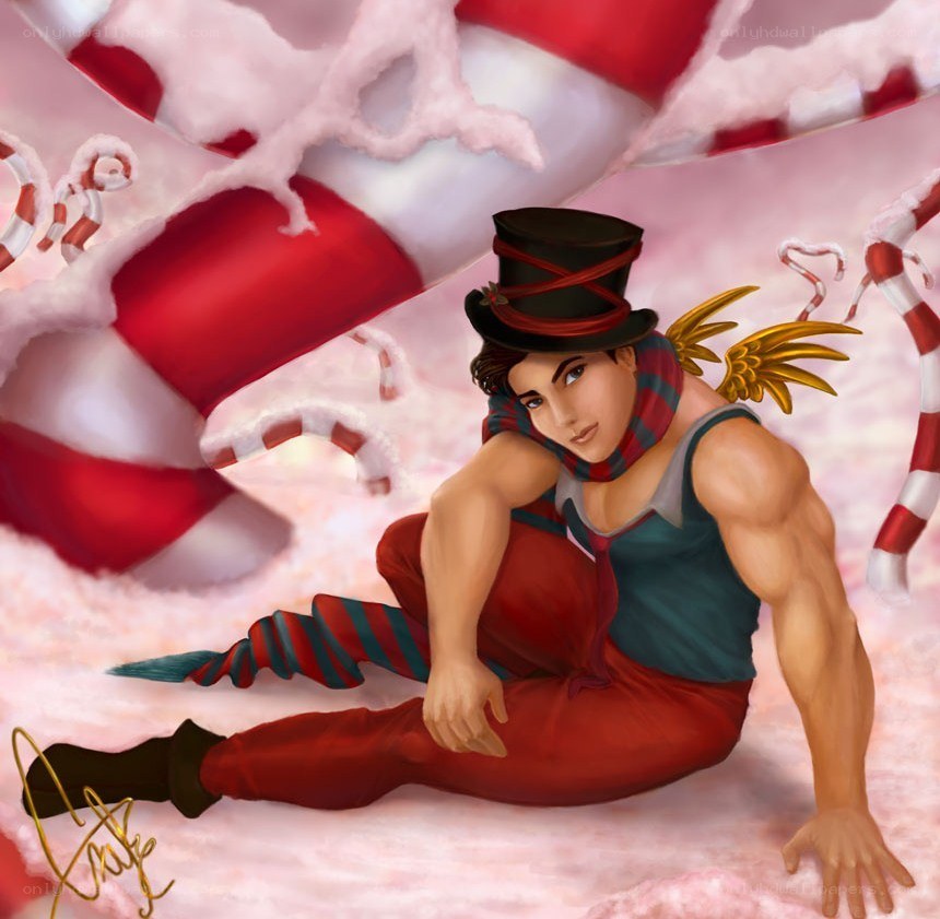 Santa's helper in candy world