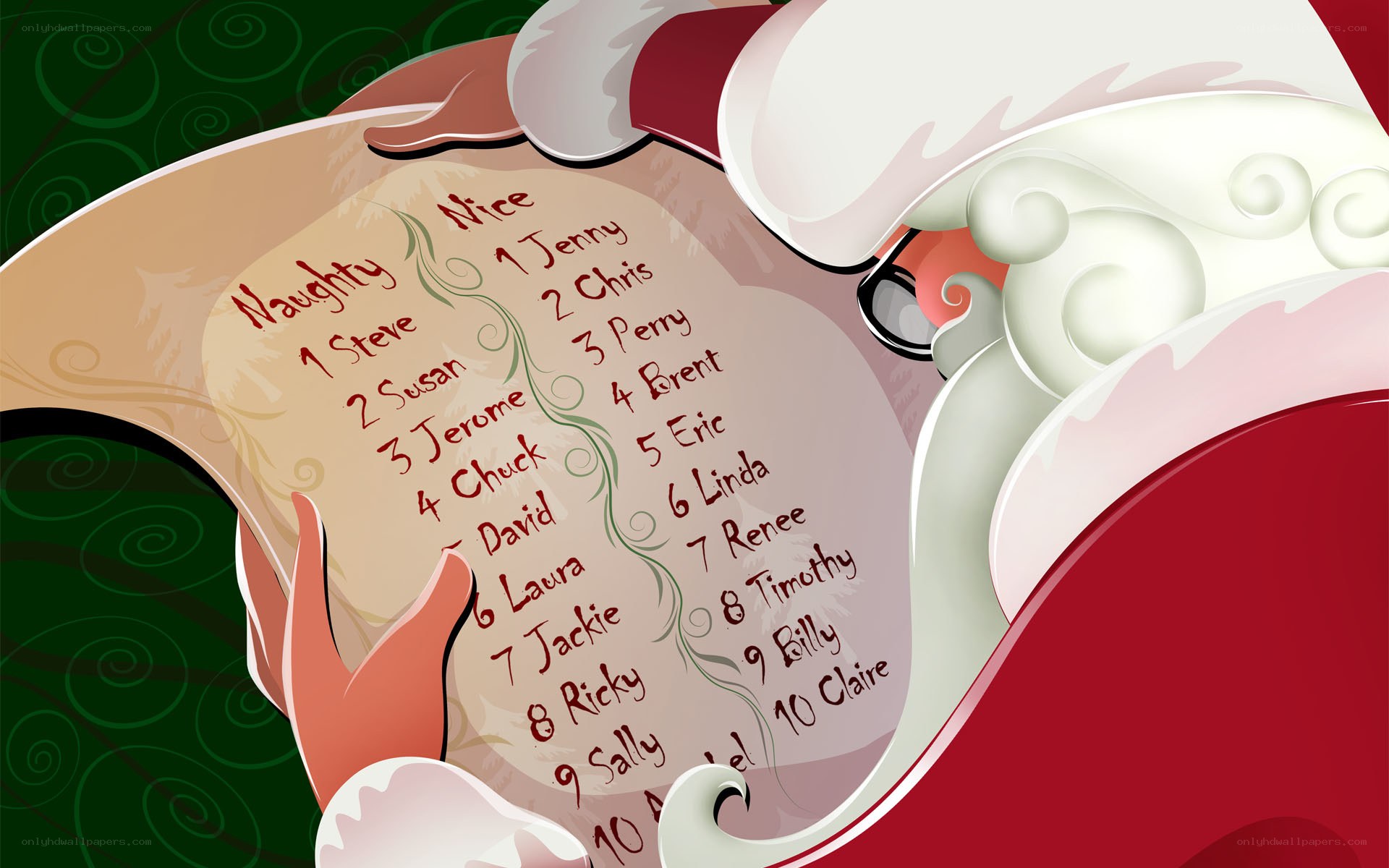 Santa's nice and naughty list