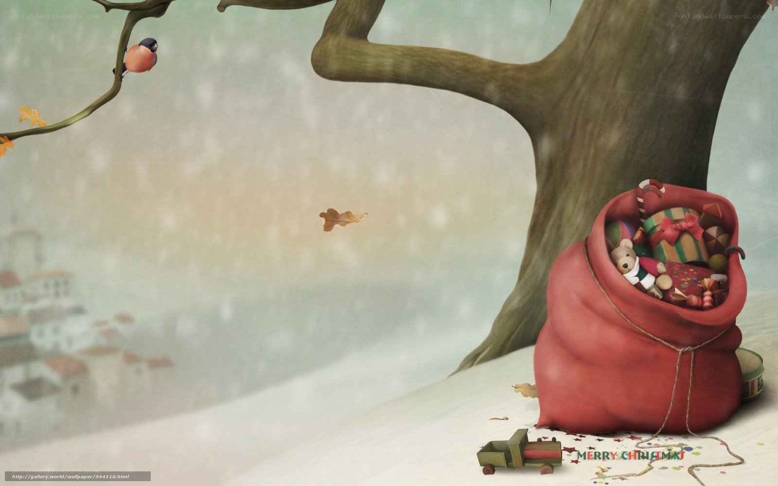 Santa's sack in winter