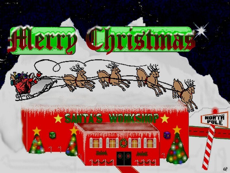Santa's Sleigh and Workshop — Red