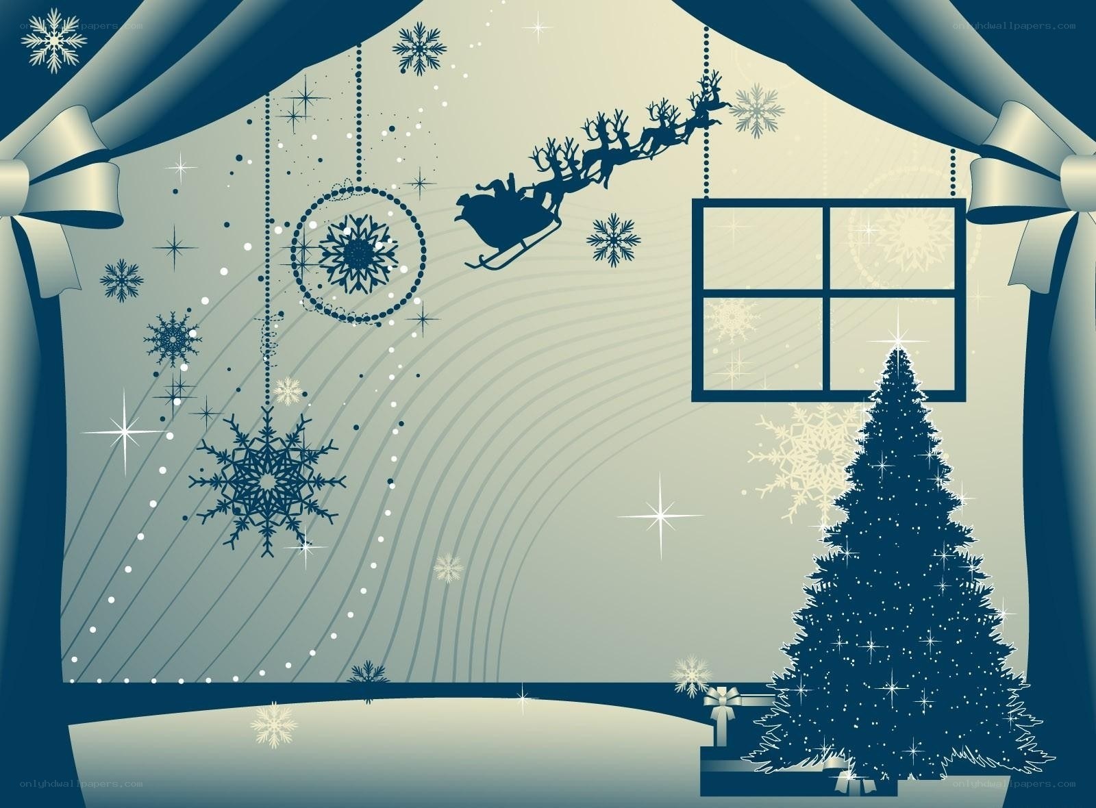Santa's sleigh at window