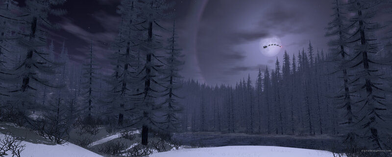 Santa's Sleigh in Forest