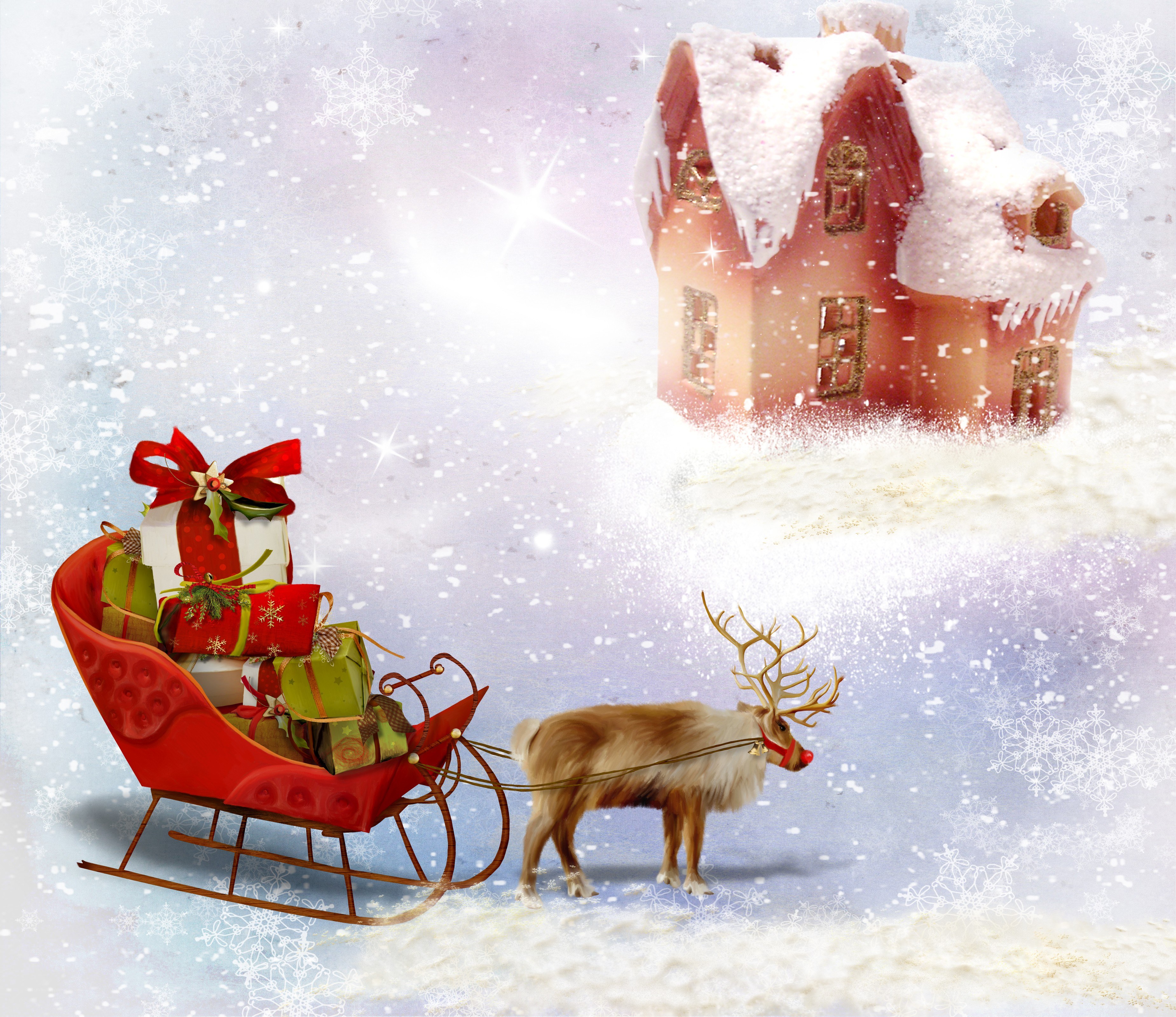 Santa's sleigh in winter
