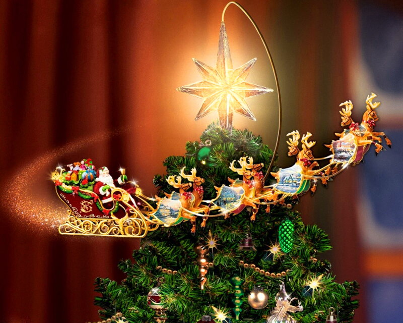 Santa's Sleigh on Tree — Green
