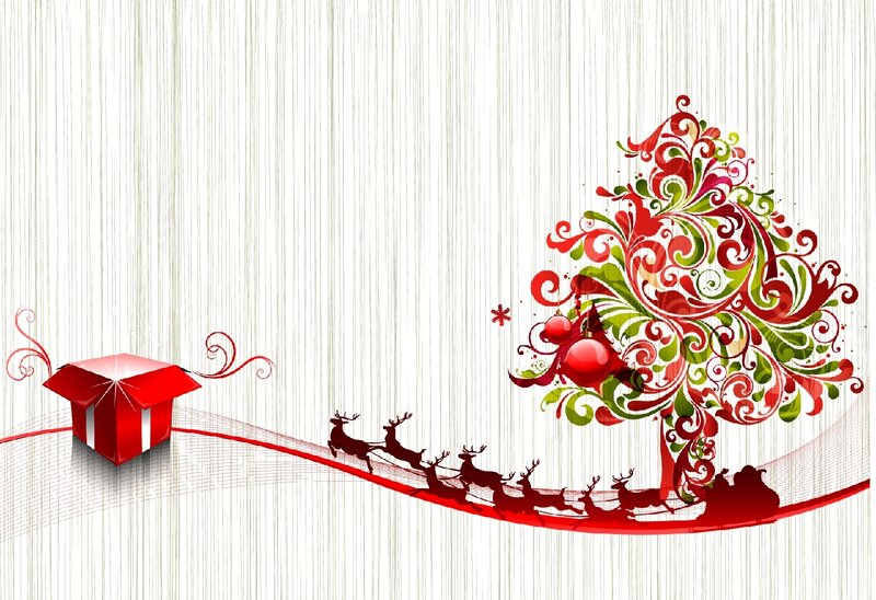 Santa's Sleigh with Reindeer — Red, Festive, Winter