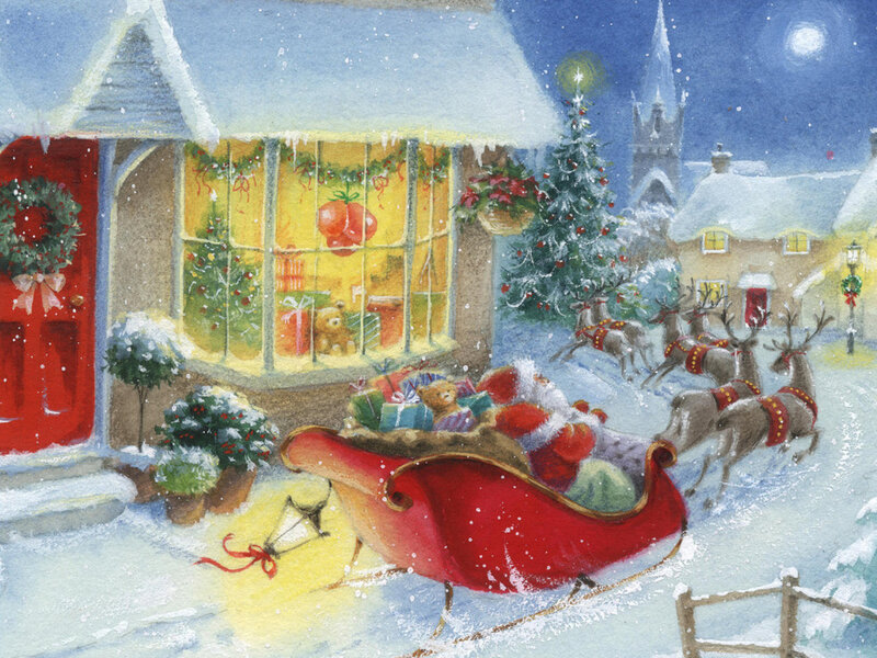 Santa's Sleigh with Reindeer