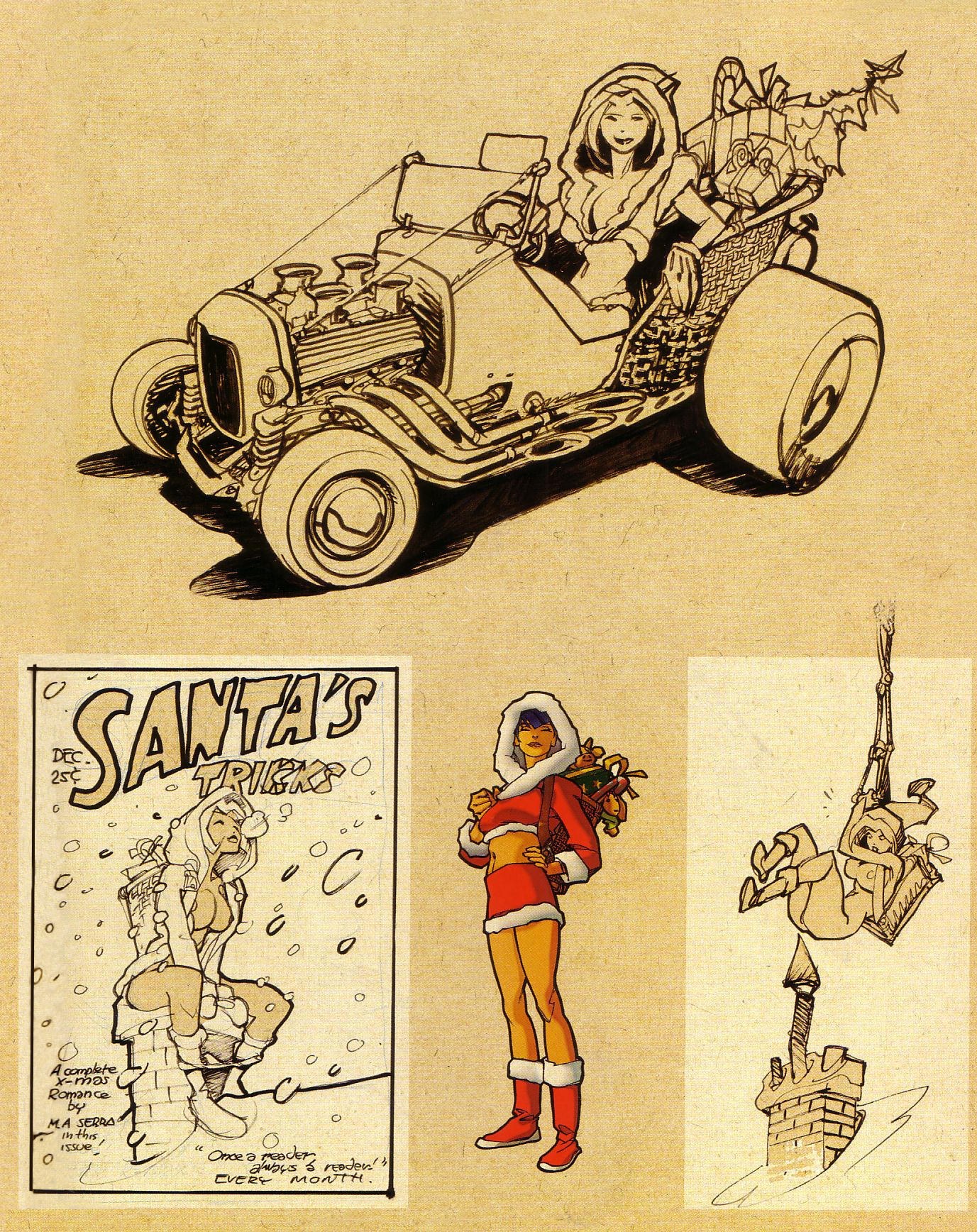Santa's Trike comic art