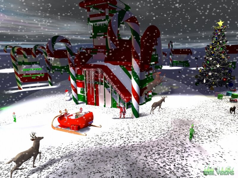 Santa's workshop in snow