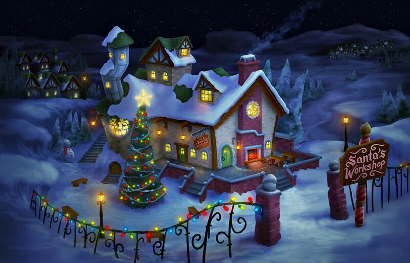 Santa's Workshop Village — Blue