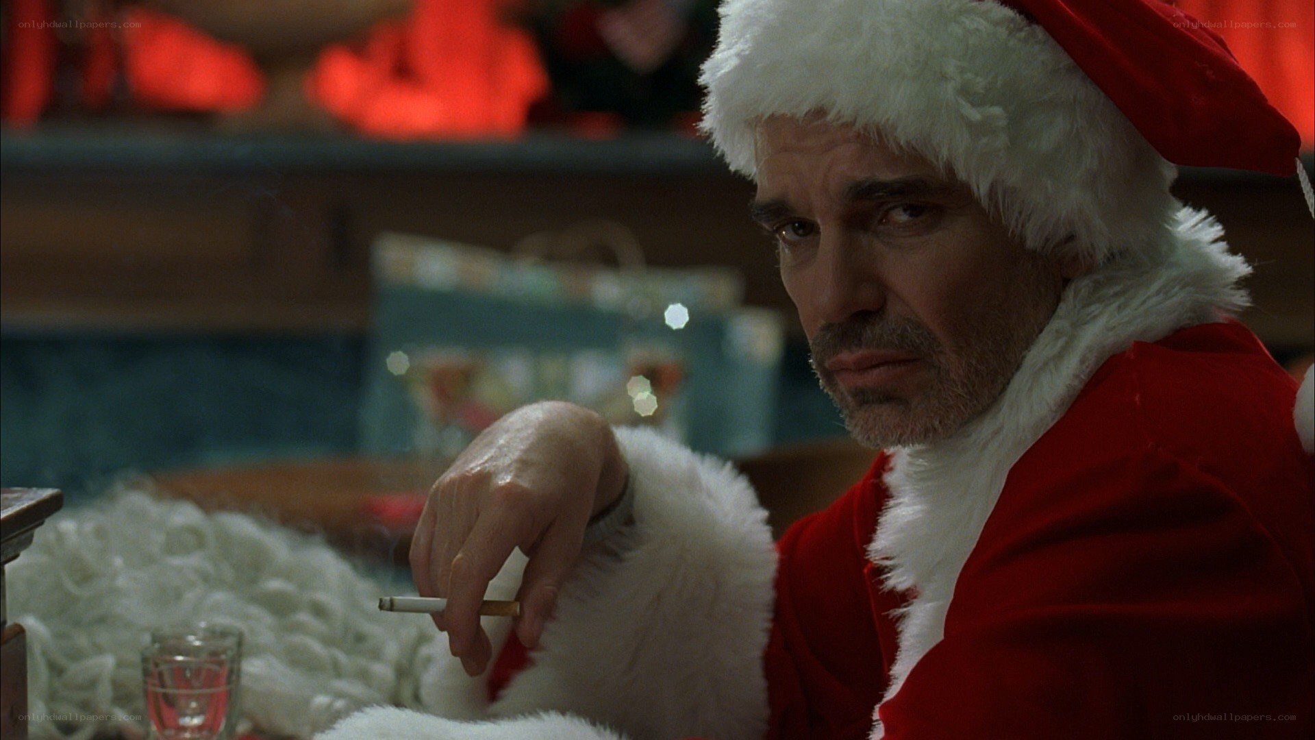 Santa smoking a cigarette