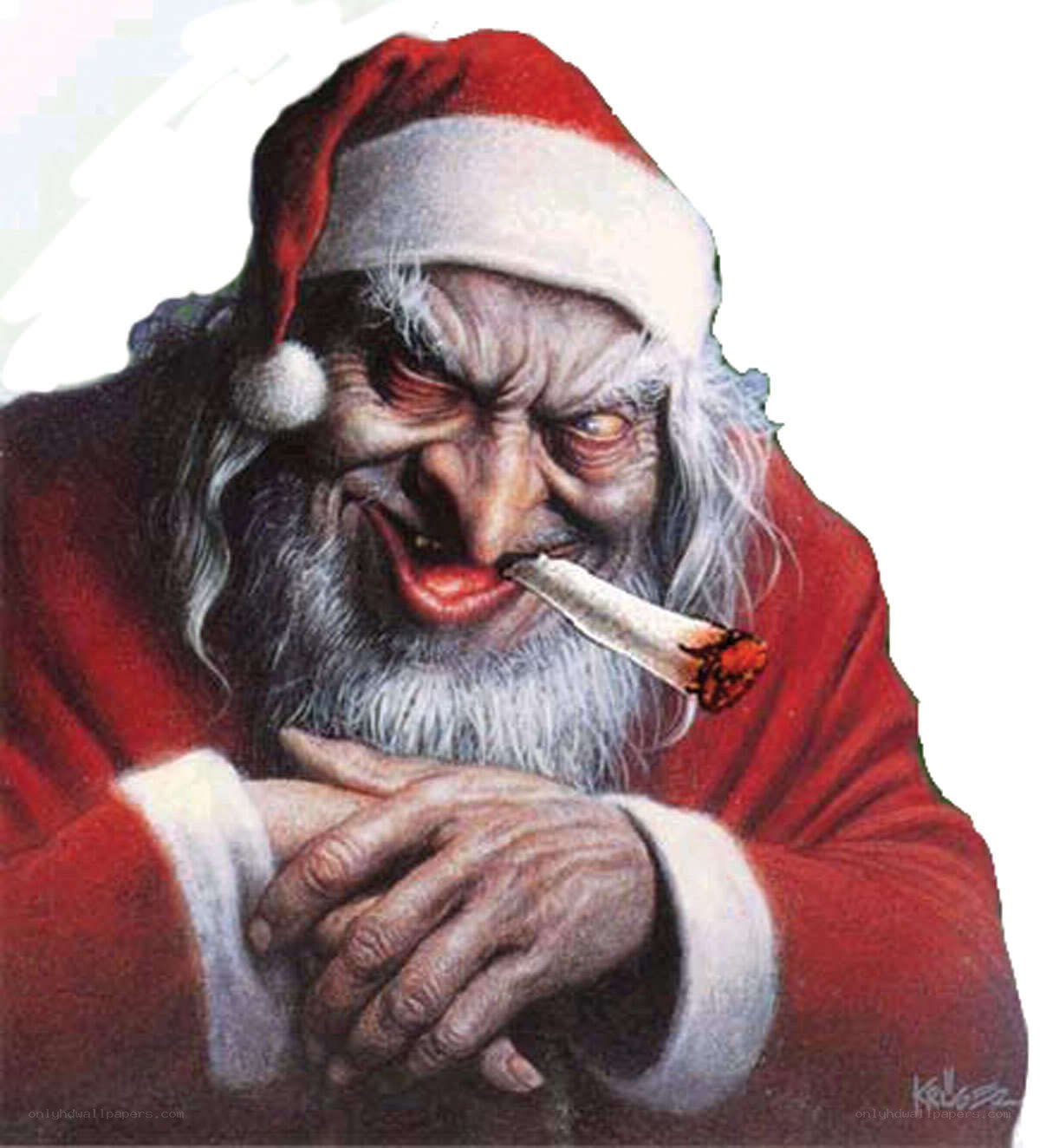 Santa smoking a joint
