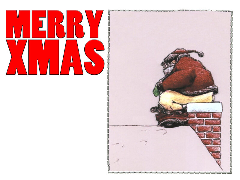 Santa stuck in chimney