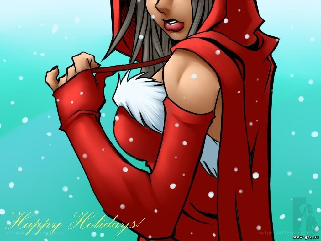 Santa-themed anime character