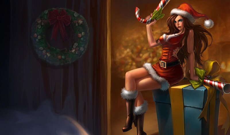 Santa-themed character with candy cane