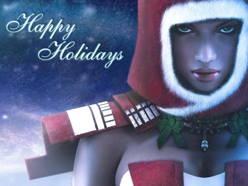 Santa-themed fantasy character