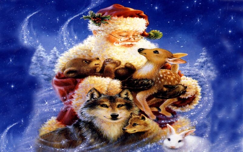 Santa with animals