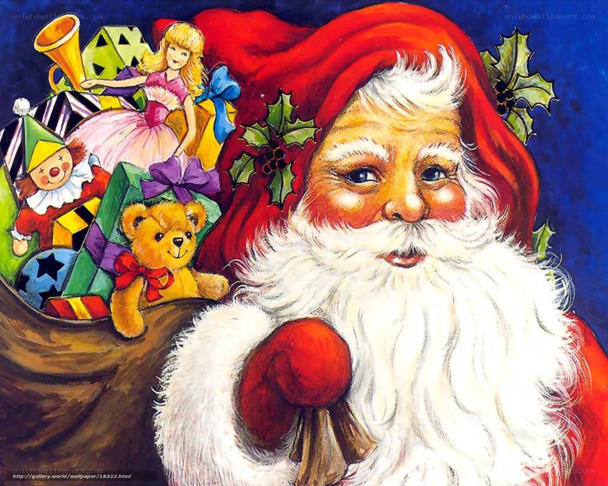 Santa with gifts and toys