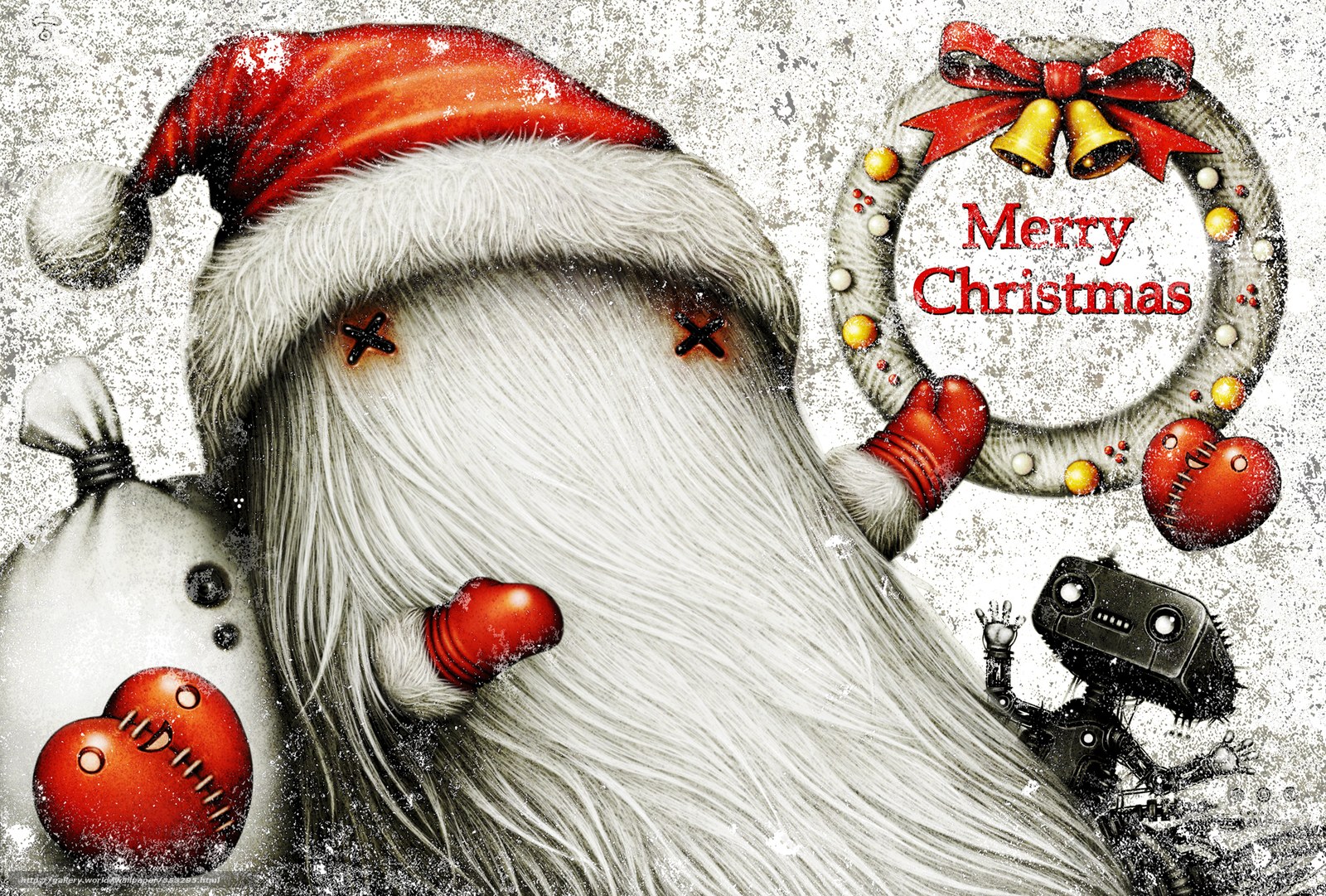 Santa with stitched face