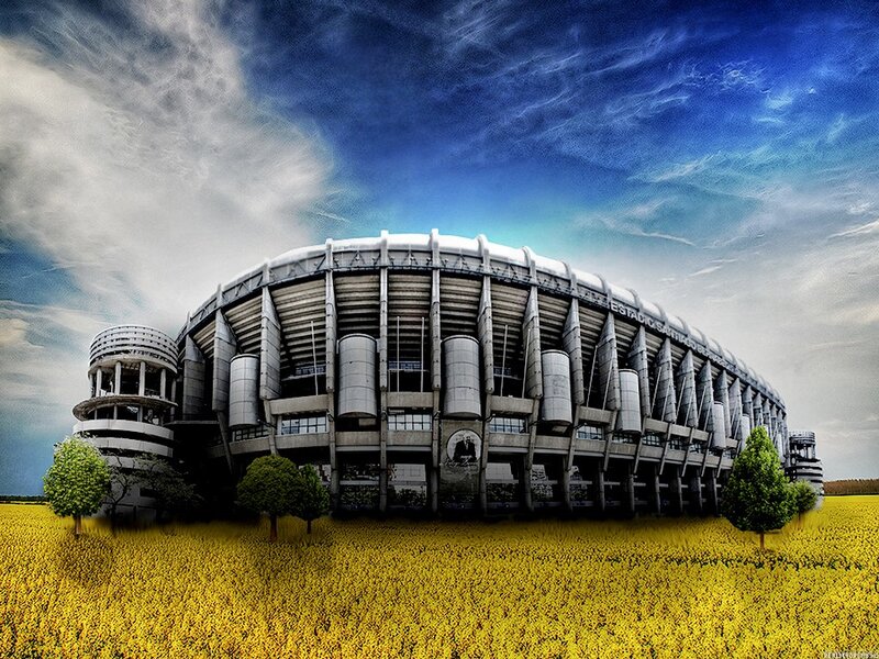 Santiago Bernabéu Stadium in a field