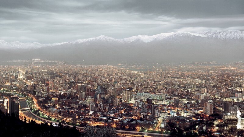 Santiago cityscape with Andes mountains