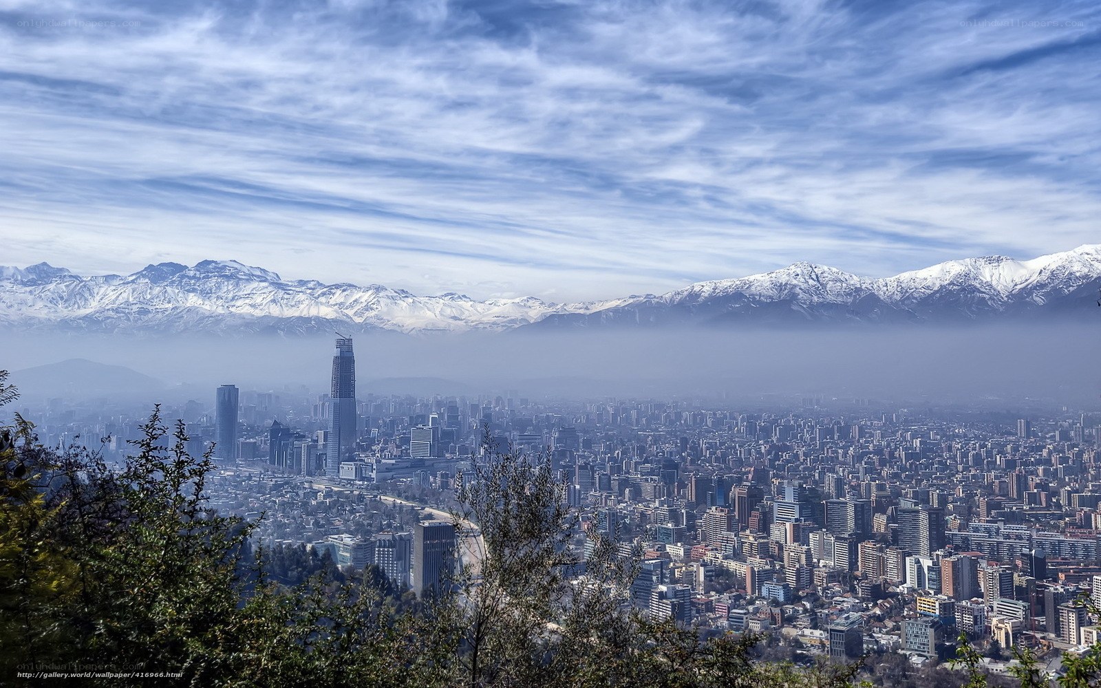 Santiago cityscape with Andes
