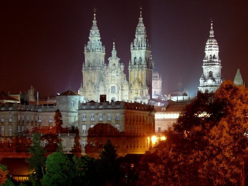 Santiago de Compostela Cathedral at night