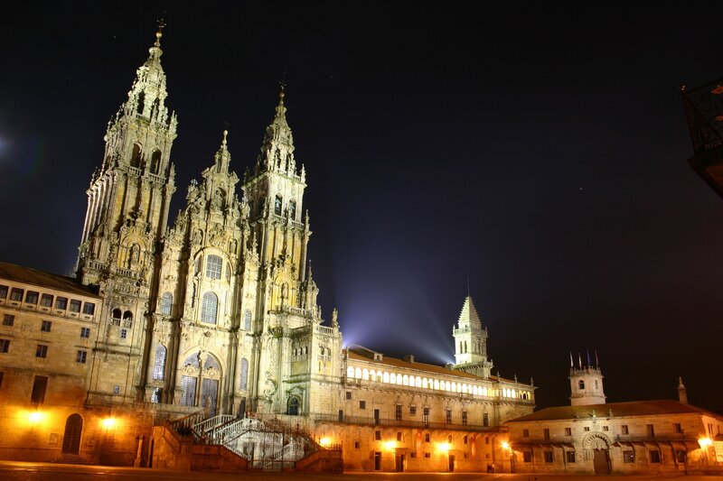 Santiago de Compostela Cathedral at night