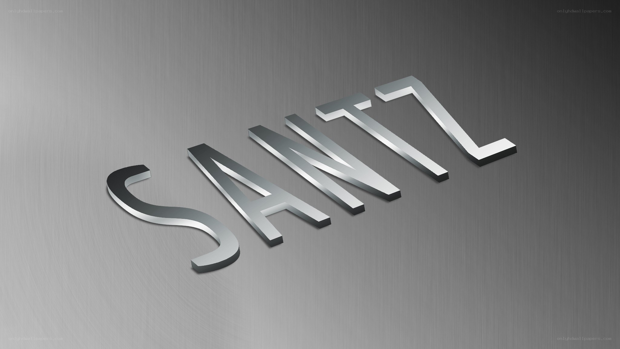 Santl logo on metal background