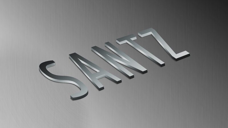 Santl logo on metal surface
