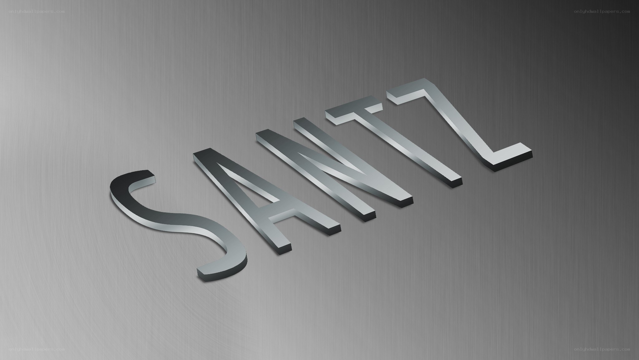 Santl logo on metal surface