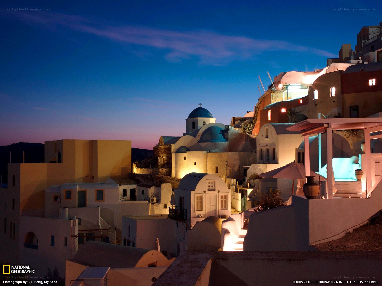 Santorini at dusk