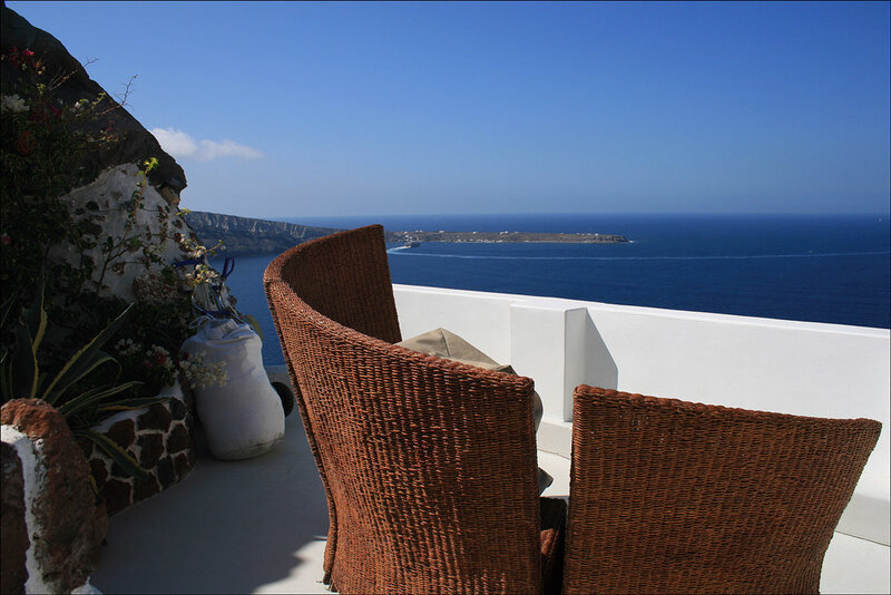 Santorini balcony view