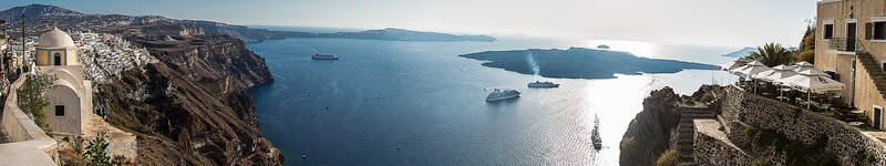 Santorini Caldera View — Blue