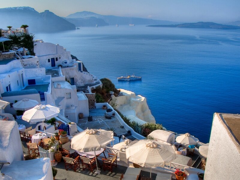 Santorini cliffside view