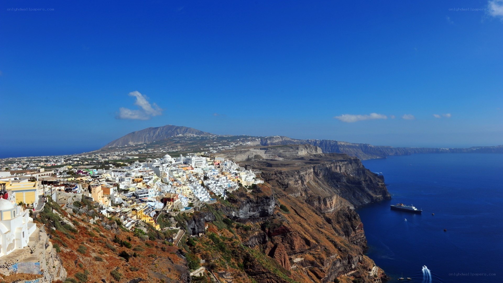 Santorini cliffside village
