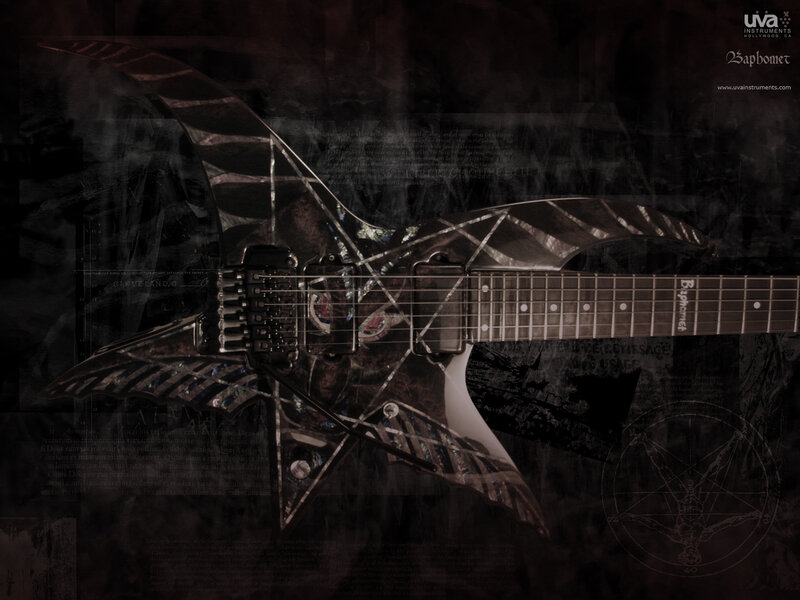 Sapdomet guitar with occult imagery