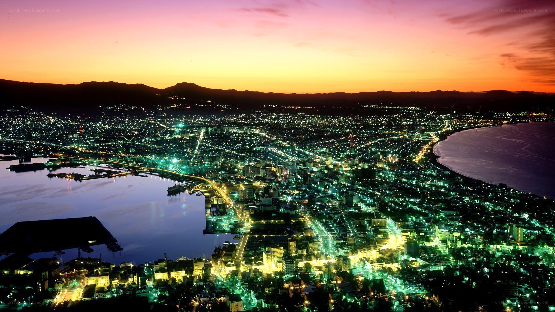 Sapporo city at dusk
