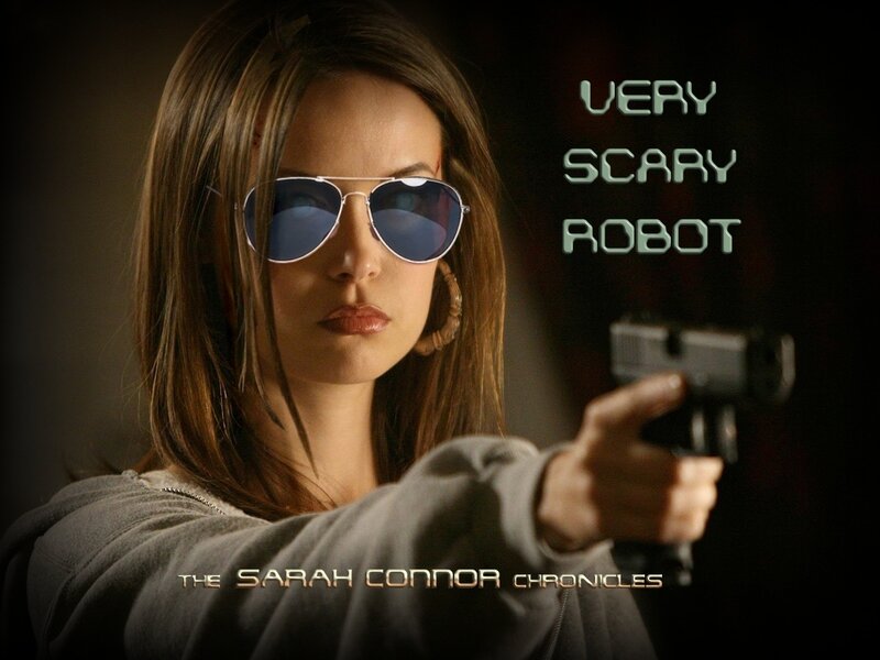 Sarah Connor with gun