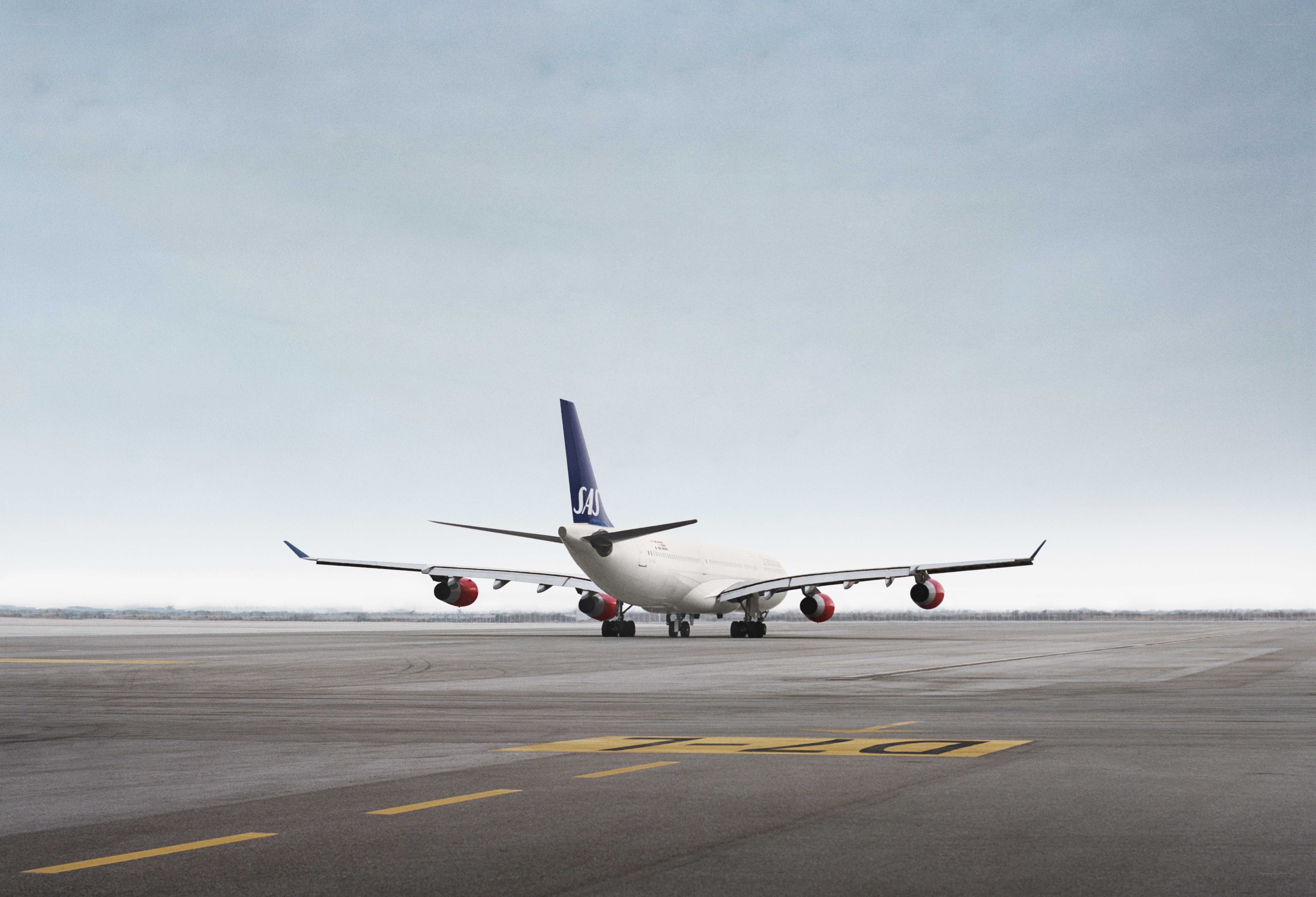 SAS airplane on runway