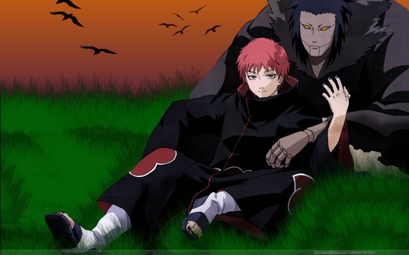 Sasuke and Deidara in the field