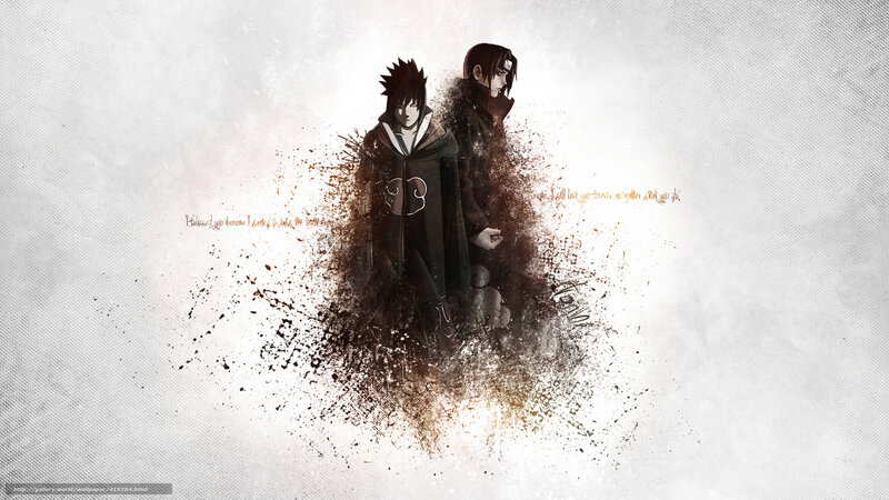 Sasuke and Itachi in Akatsuki cloaks