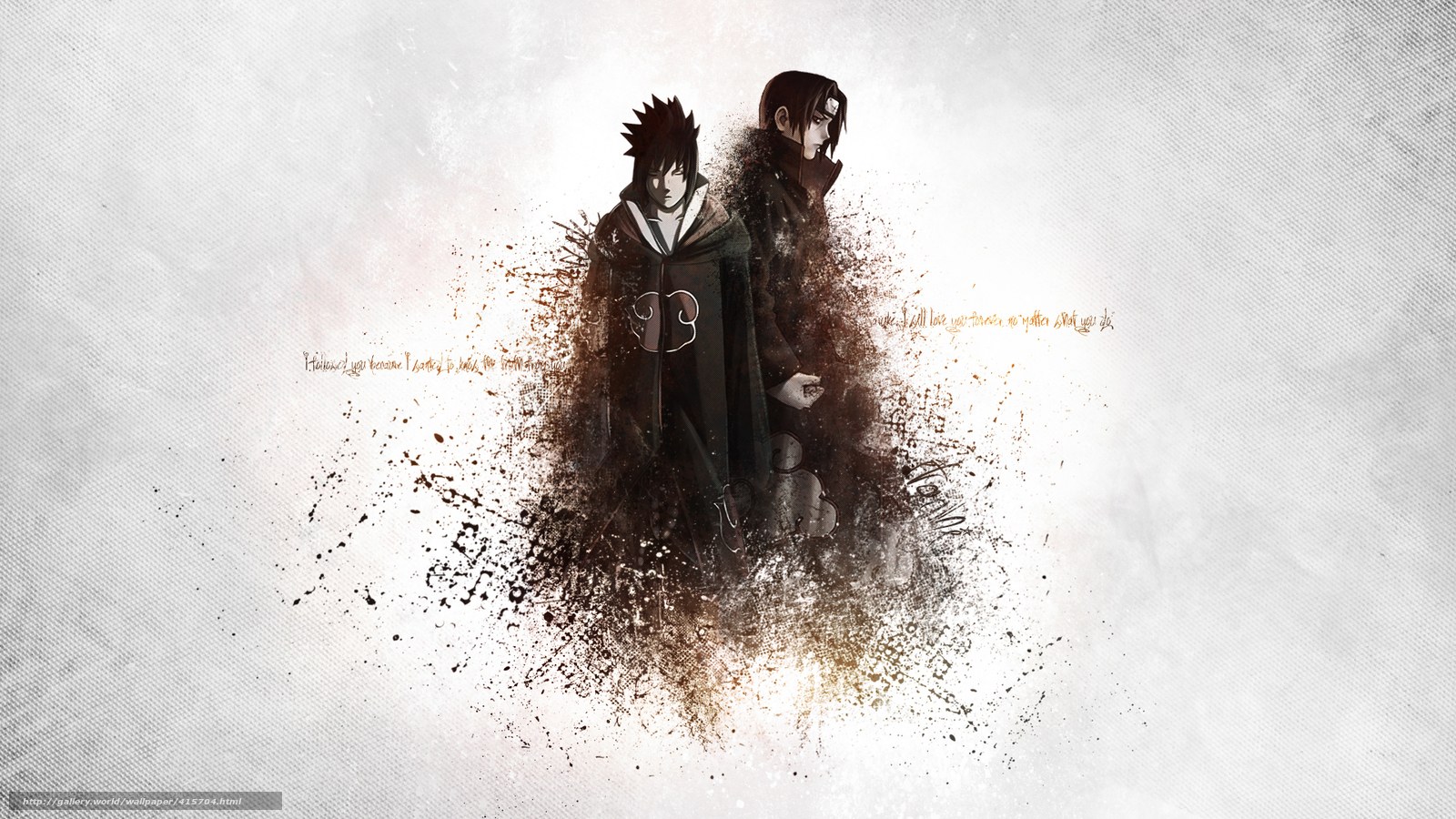 Sasuke and Itachi in Akatsuki cloaks