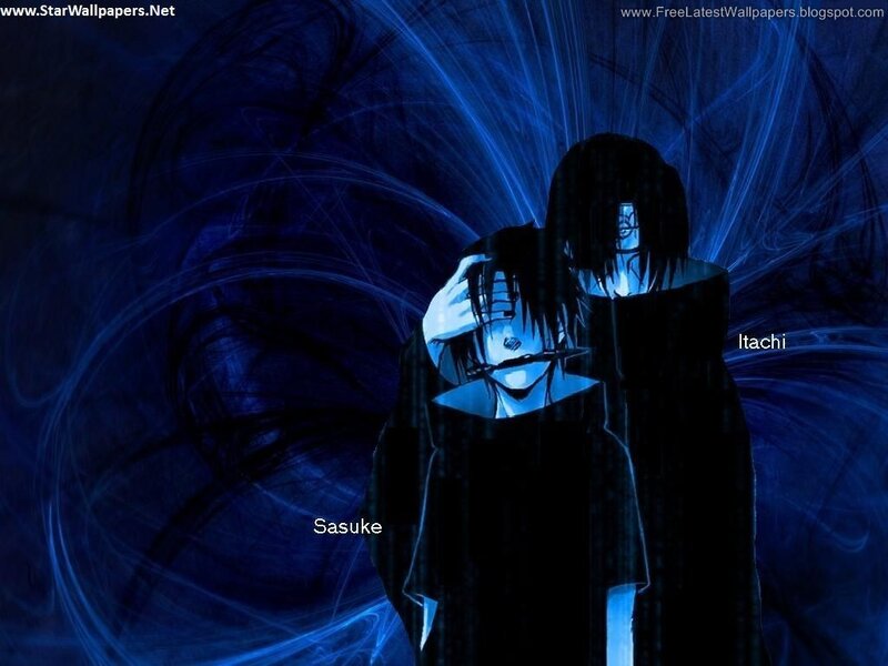 Sasuke and Itachi in blue light