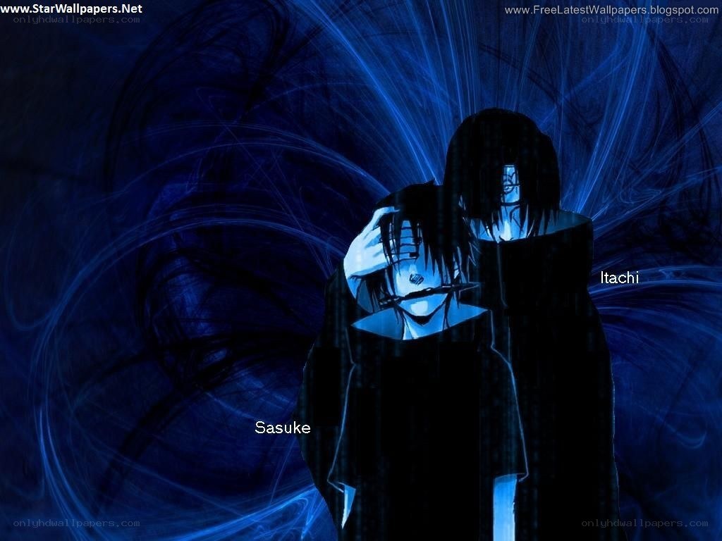 Sasuke and Itachi in blue light