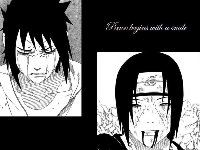 Sasuke and Itachi manga panels