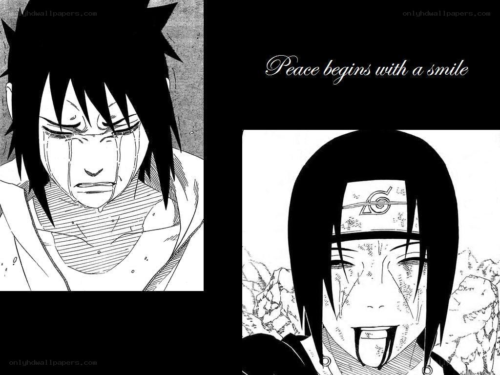 Sasuke and Itachi manga panels